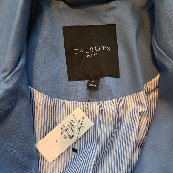 NEW Talbots Blue Trench Coat Petite P Belted - Picture 5 of 6